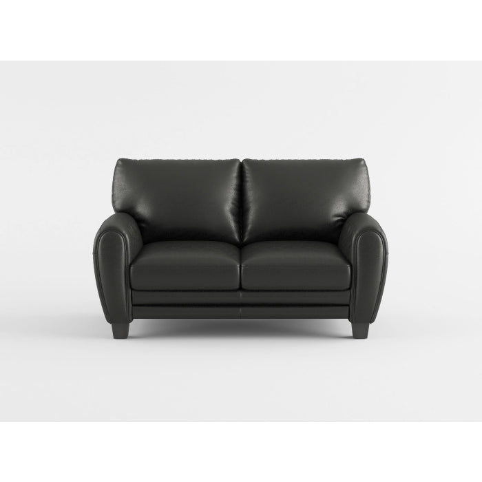 Rubin Dark Brown Faux Leather Loveseat