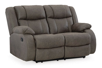 First Gunmetal Base Reclining Loveseat