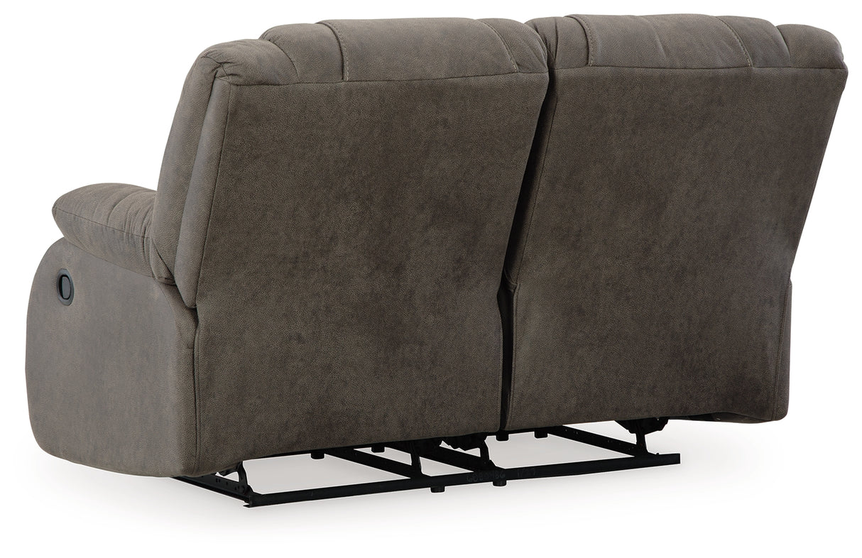 First Gunmetal Base Reclining Loveseat