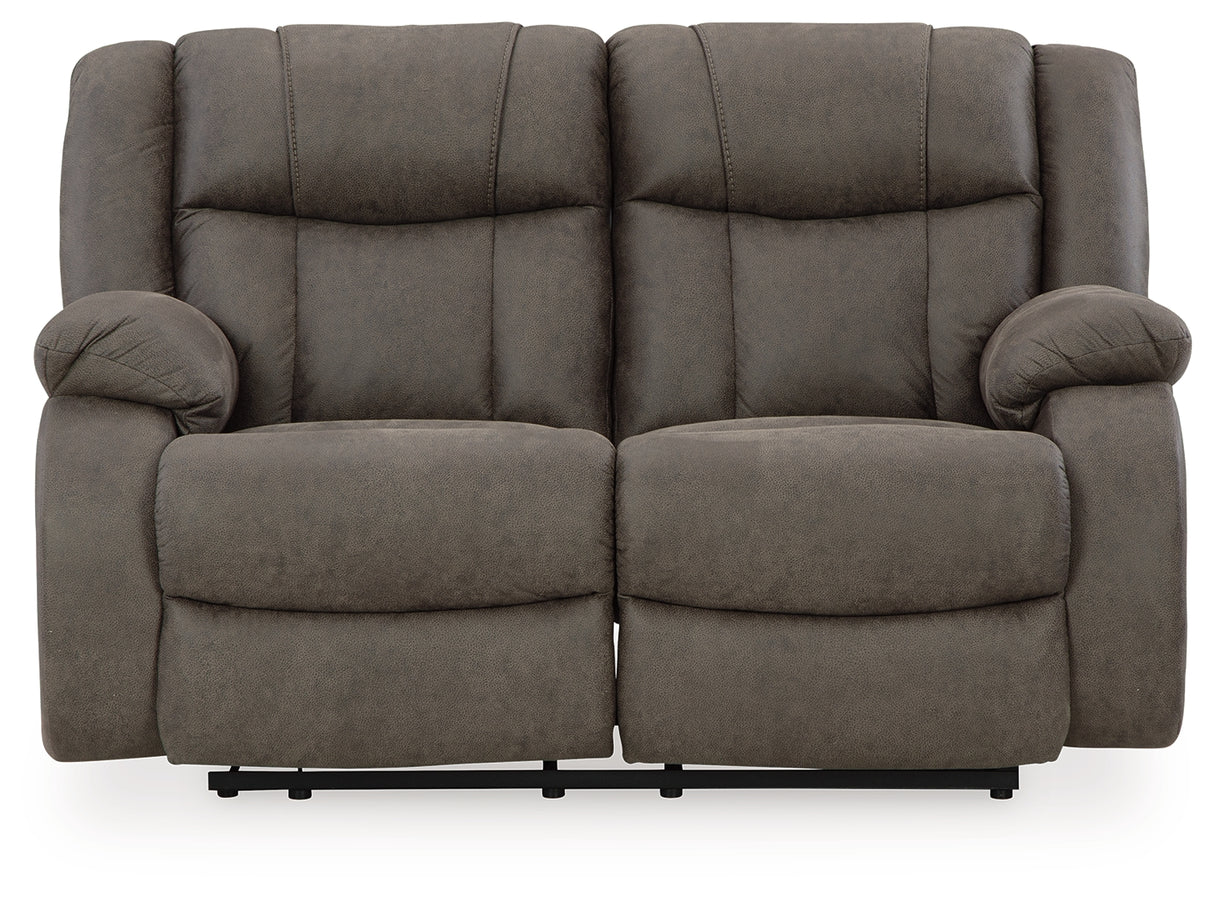 First Gunmetal Base Reclining Loveseat