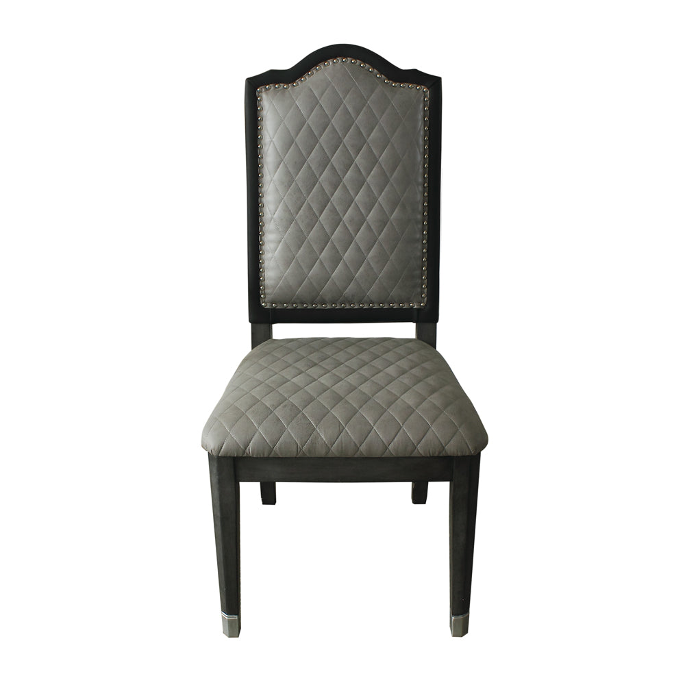 House Two Tone Gray Fabric & Charcoal Finish Beatrice Side Chair (Set-2)