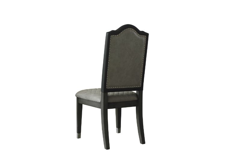 House Two Tone Gray Fabric & Charcoal Finish Beatrice Side Chair (Set-2)