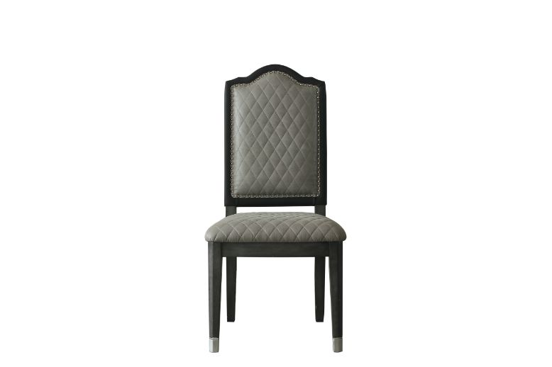 House Two Tone Gray Fabric & Charcoal Finish Beatrice Side Chair (Set-2)