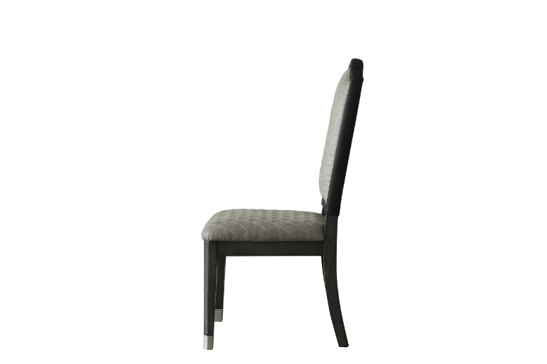House Two Tone Gray Fabric & Charcoal Finish Beatrice Side Chair (Set-2)