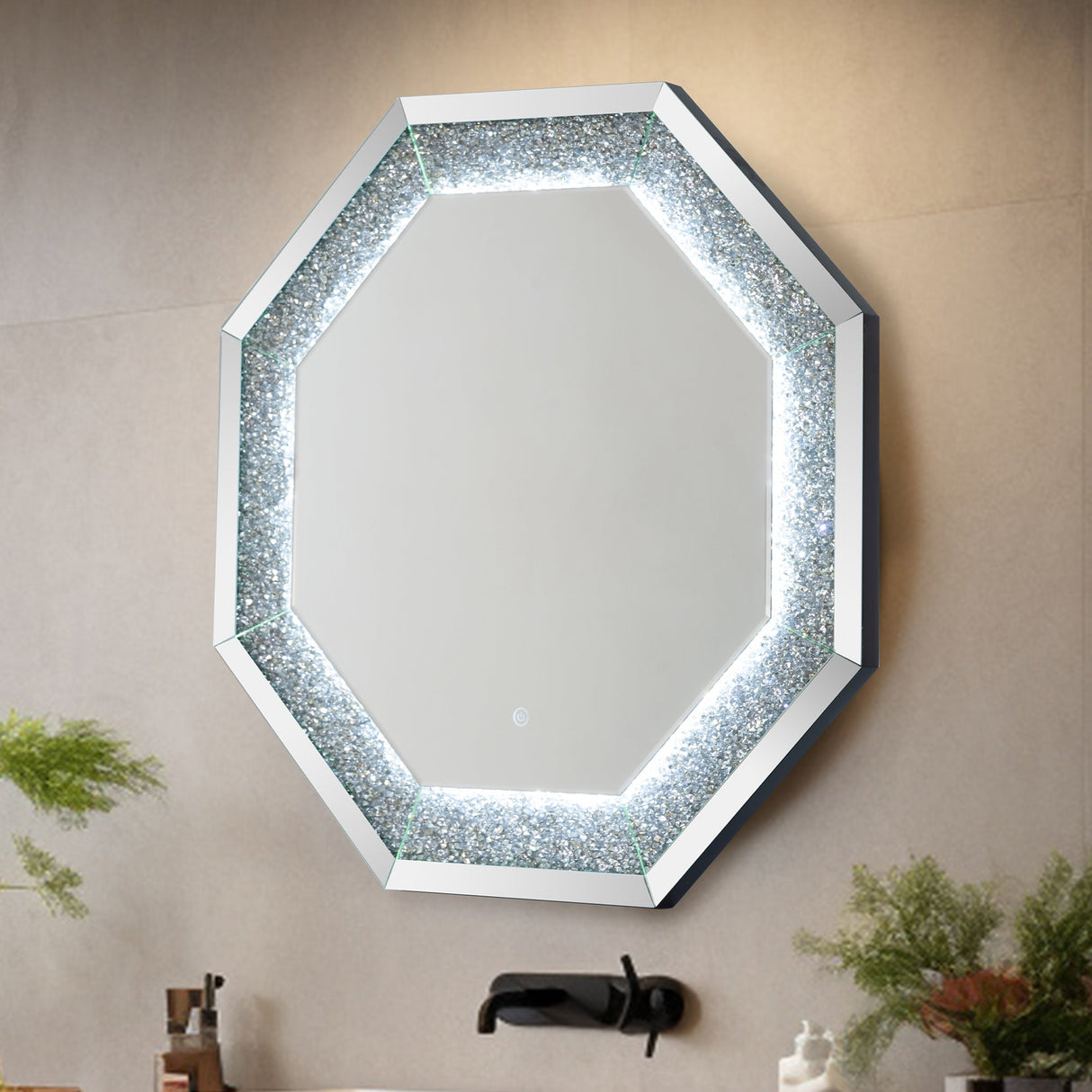 Crushed Diamonds LED Mirrored Console Table