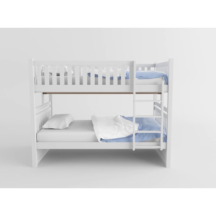 Galen White Full/Full Bunk Bed With Twin Trundle