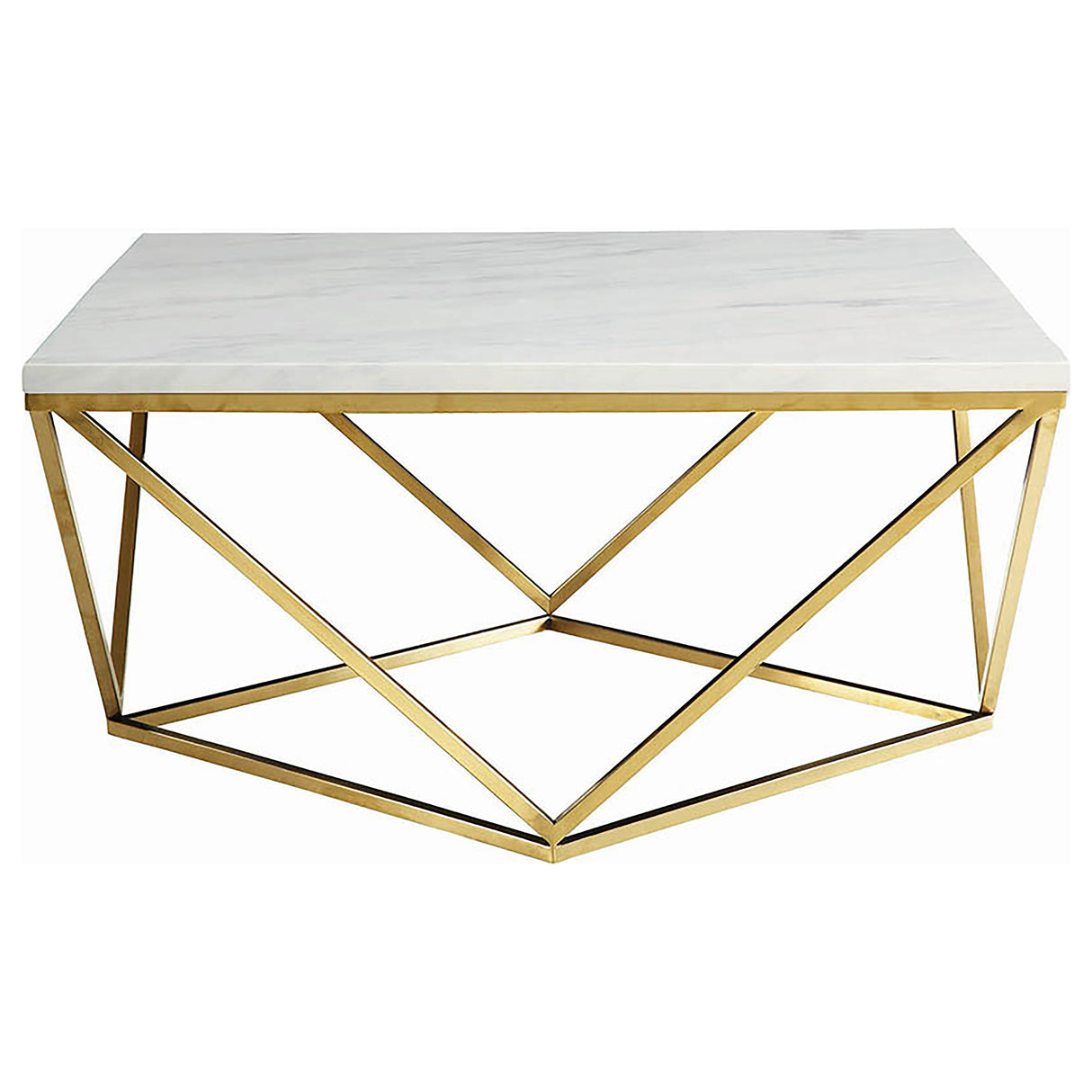 Meryl Square Coffee Table White And Gold