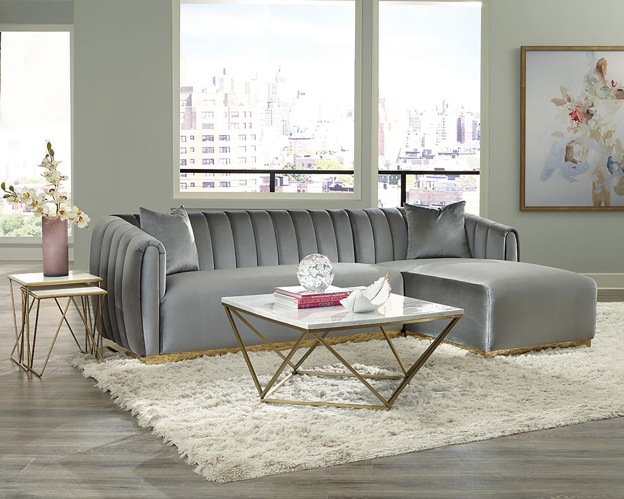 Meryl Square Coffee Table White And Gold