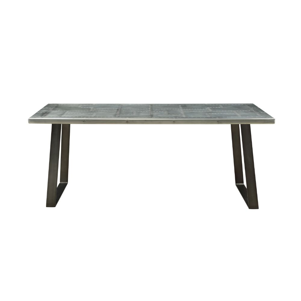 Kaylia Aluminum & Gunmetal Finish Dining Table