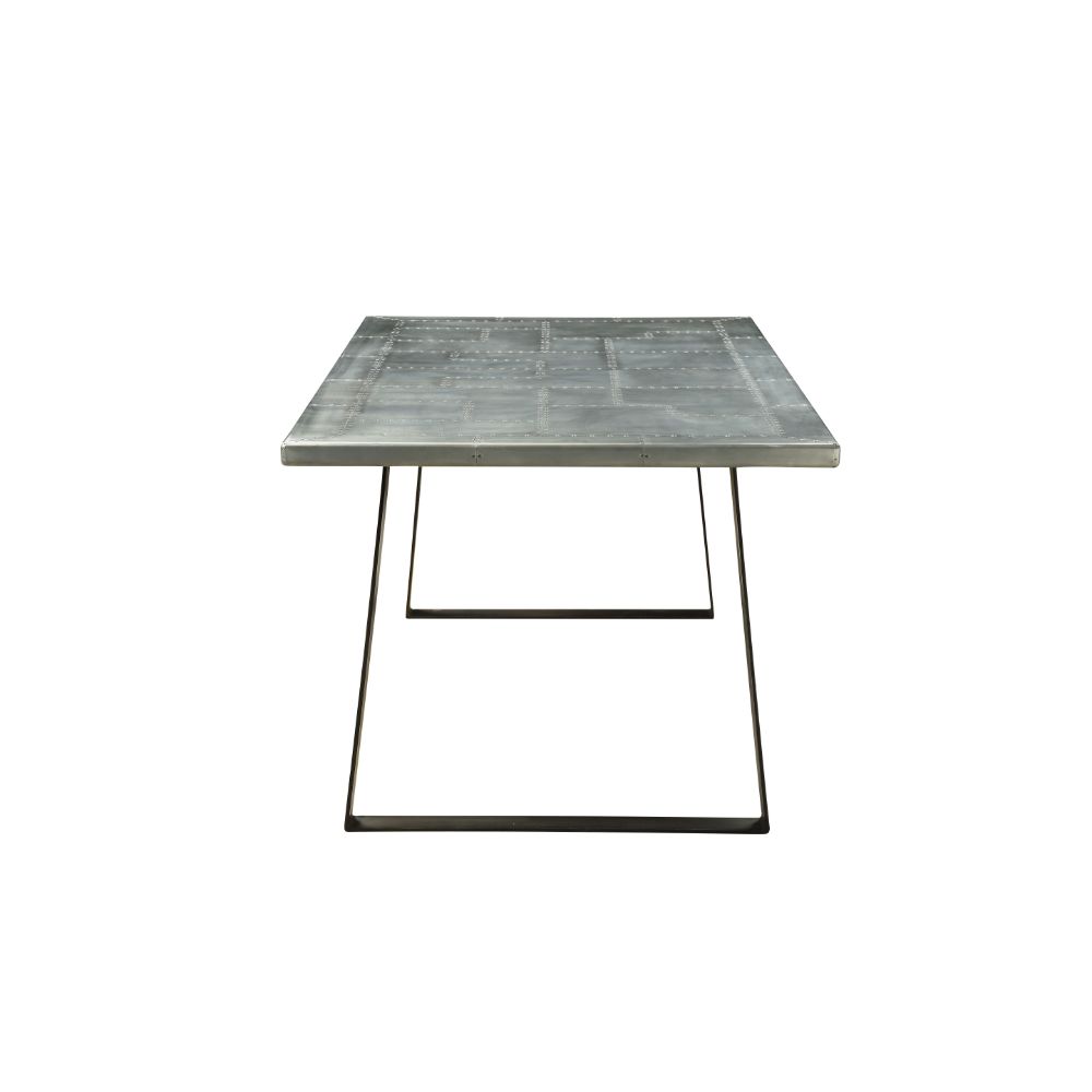 Kaylia Aluminum & Gunmetal Finish Dining Table
