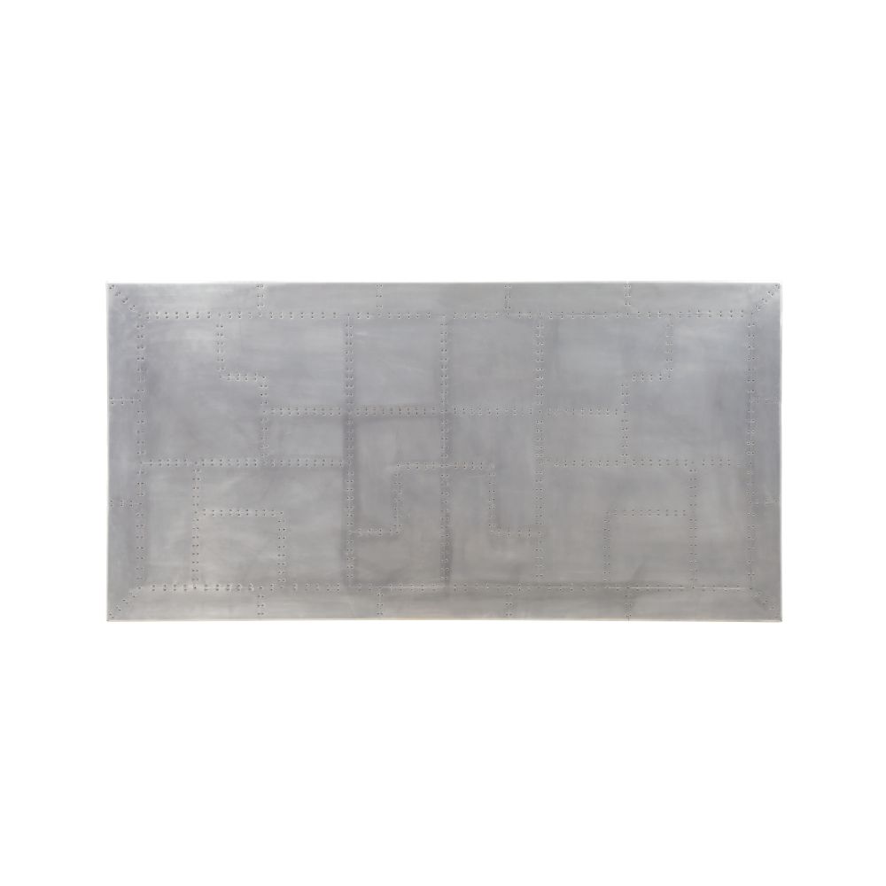 Kaylia Aluminum & Gunmetal Finish Dining Table