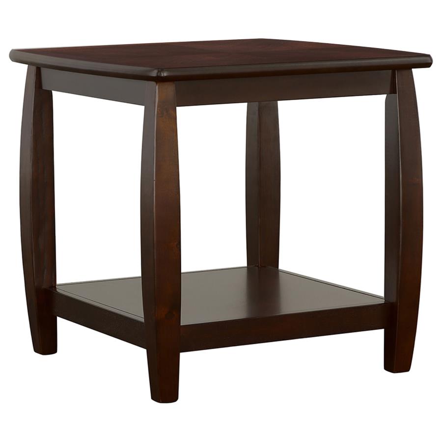 Dixon Square End Table With Bottom Shelf Espresso