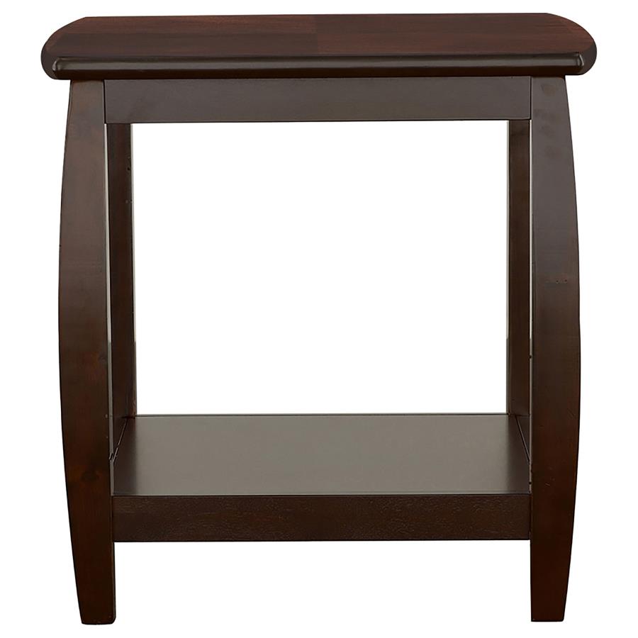 Dixon Square End Table With Bottom Shelf Espresso