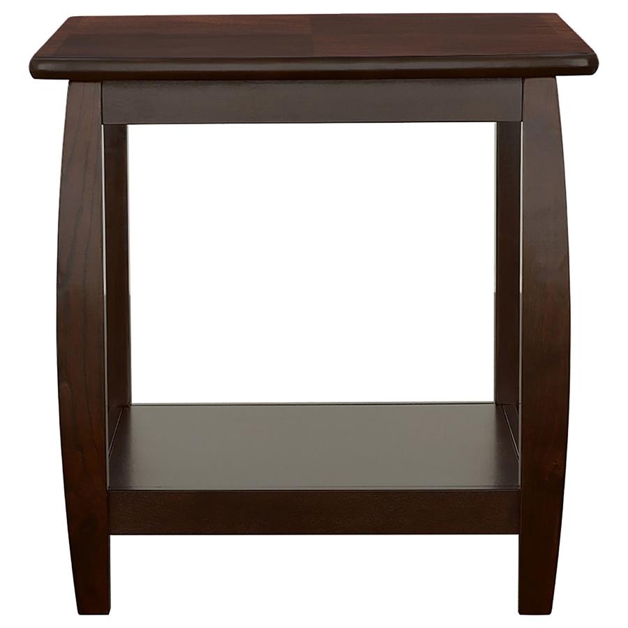 Dixon Square End Table With Bottom Shelf Espresso