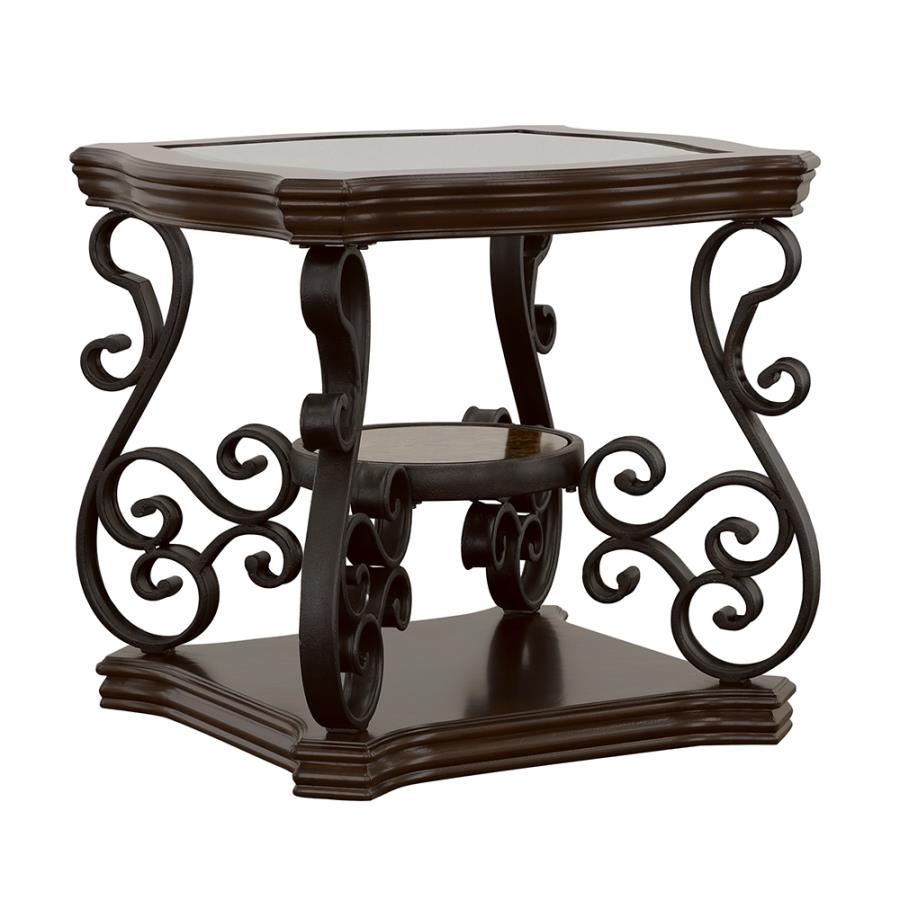 Laney End Table Deep Merlot And Clear