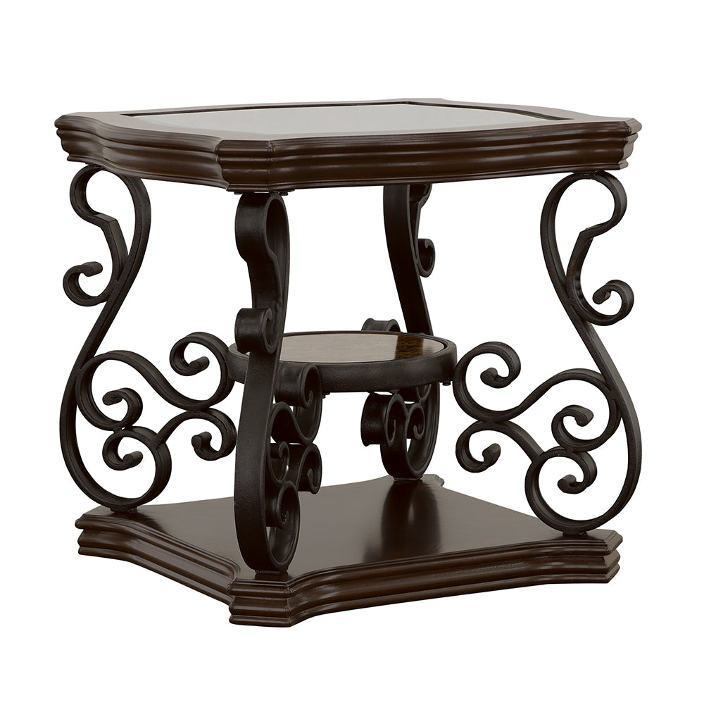 Laney End Table Deep Merlot And Clear