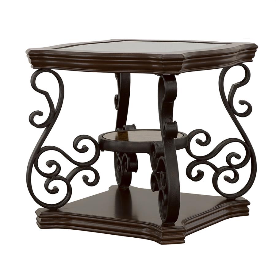 Laney End Table Deep Merlot And Clear