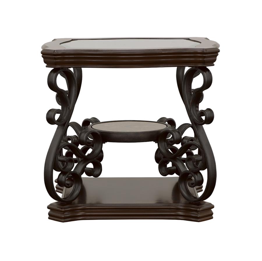Laney End Table Deep Merlot And Clear