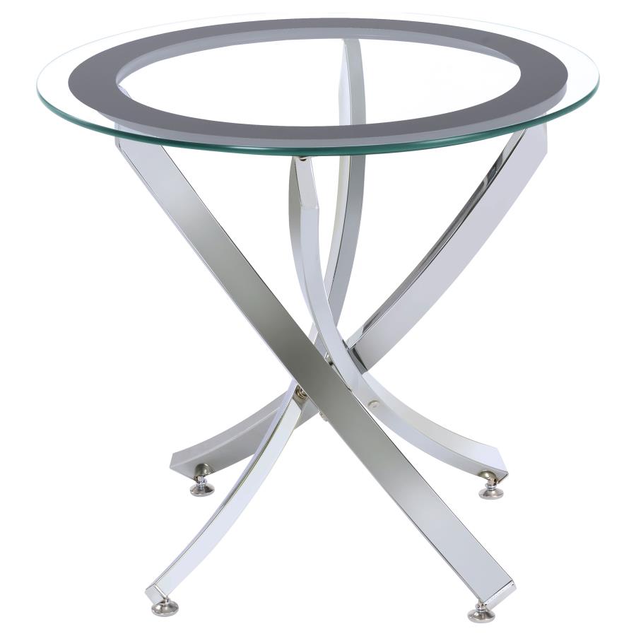 Brooke Glass Top End Table Chrome And Black