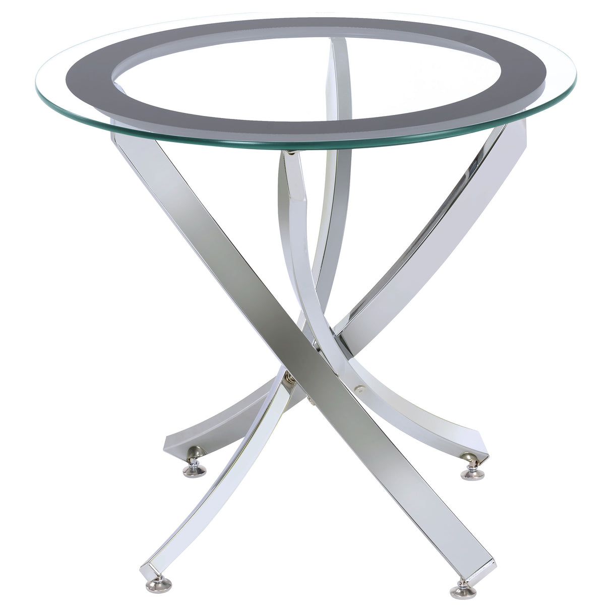 Brooke Glass Top End Table Chrome And Black