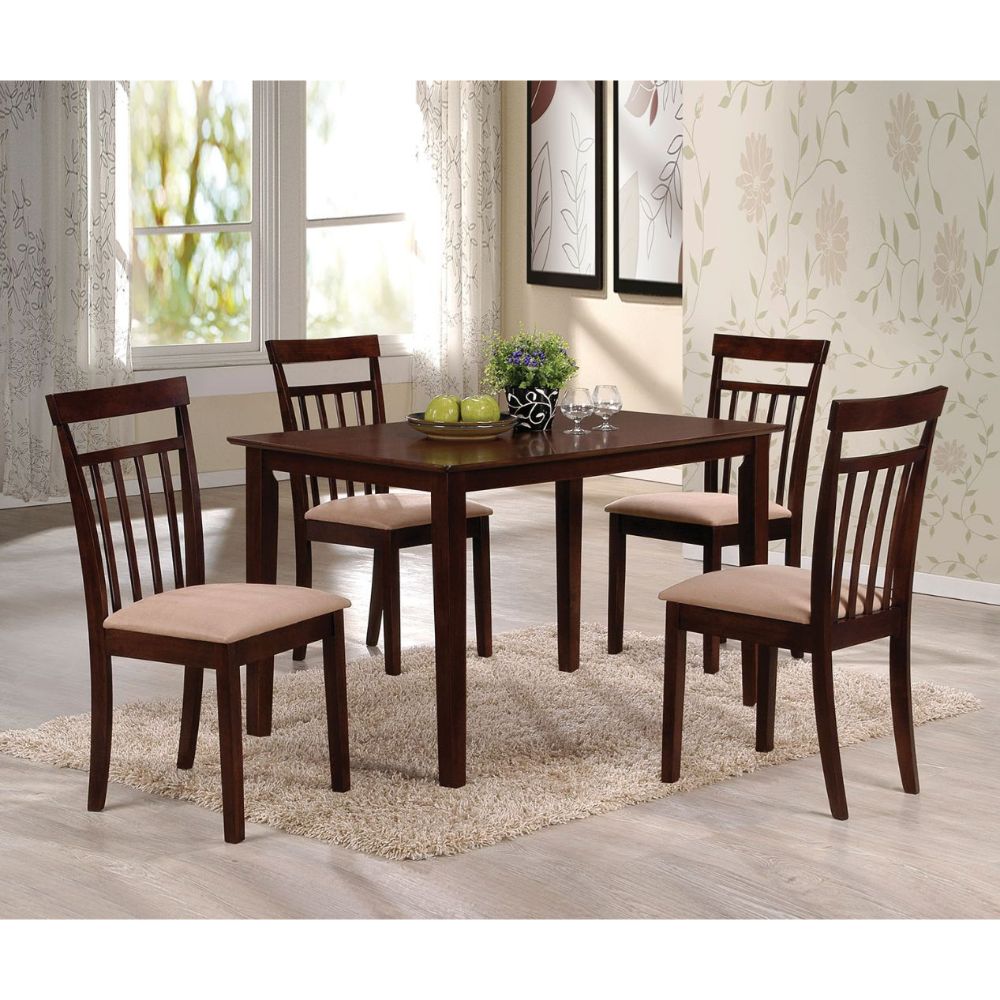 Samuel Beige Microfiber &Espresso Finish Dining Table