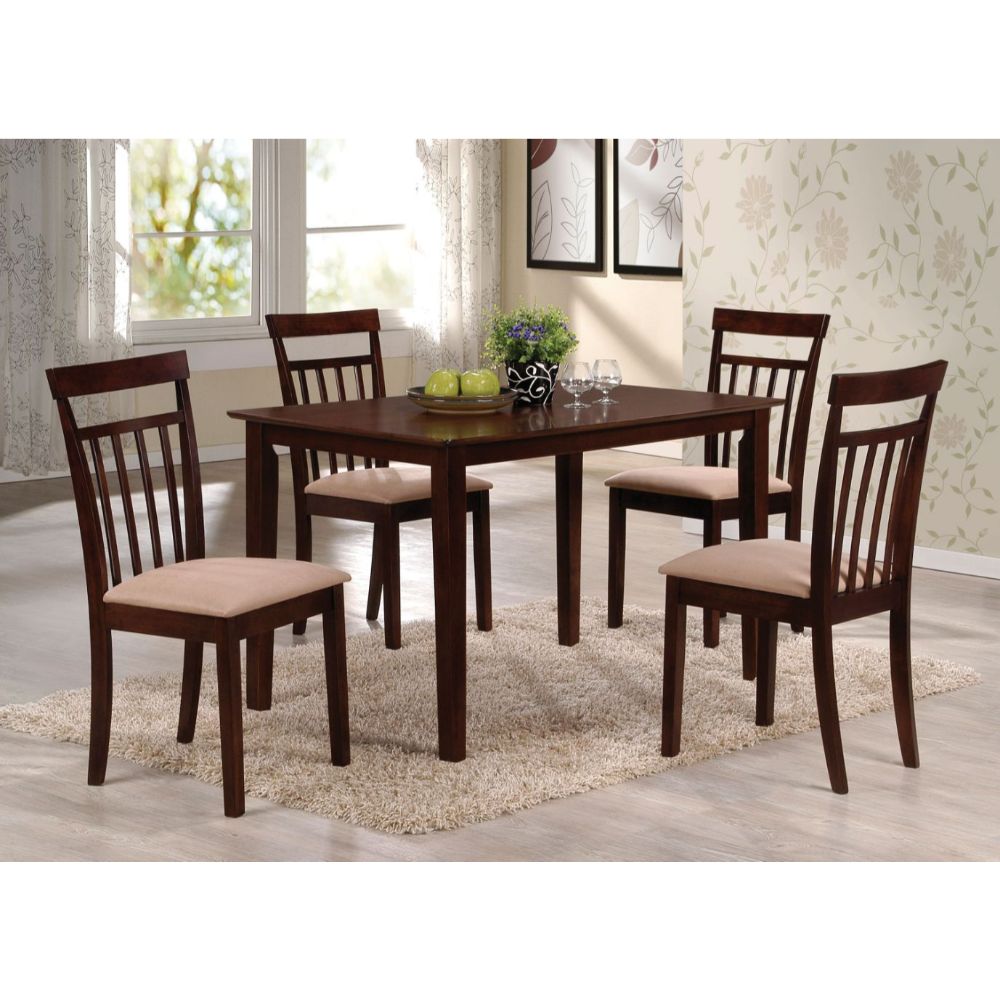 Samuel Beige Microfiber &Espresso Finish Dining Table