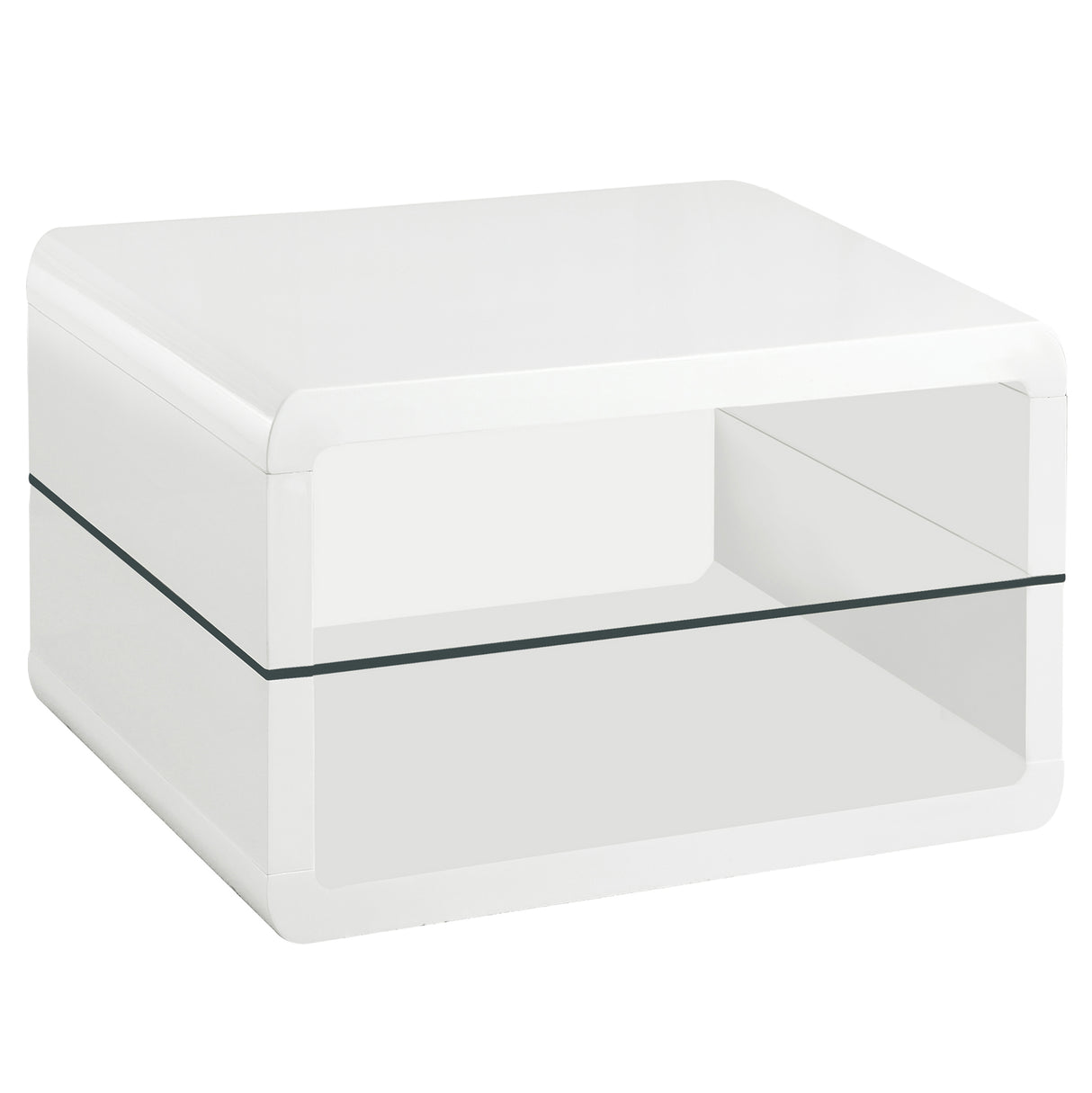 Elana Square 2-Shelf End Table Glossy White