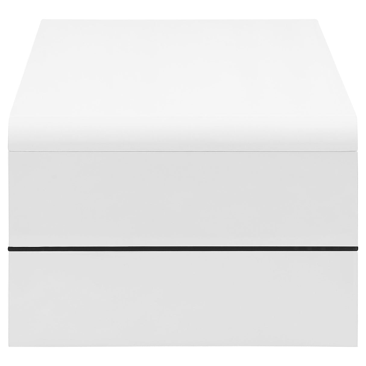 Airell Rectangular Coffee Table With Glass Shelf White High Gloss