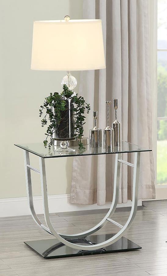 Danville U-Shaped End Table Chrome