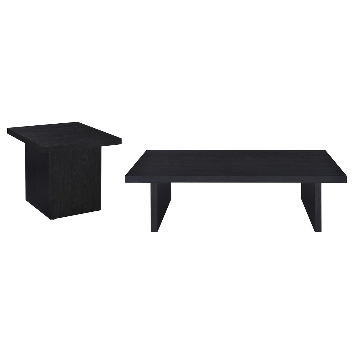 Max 2-piece Rectangular Coffee and End Table Set Black