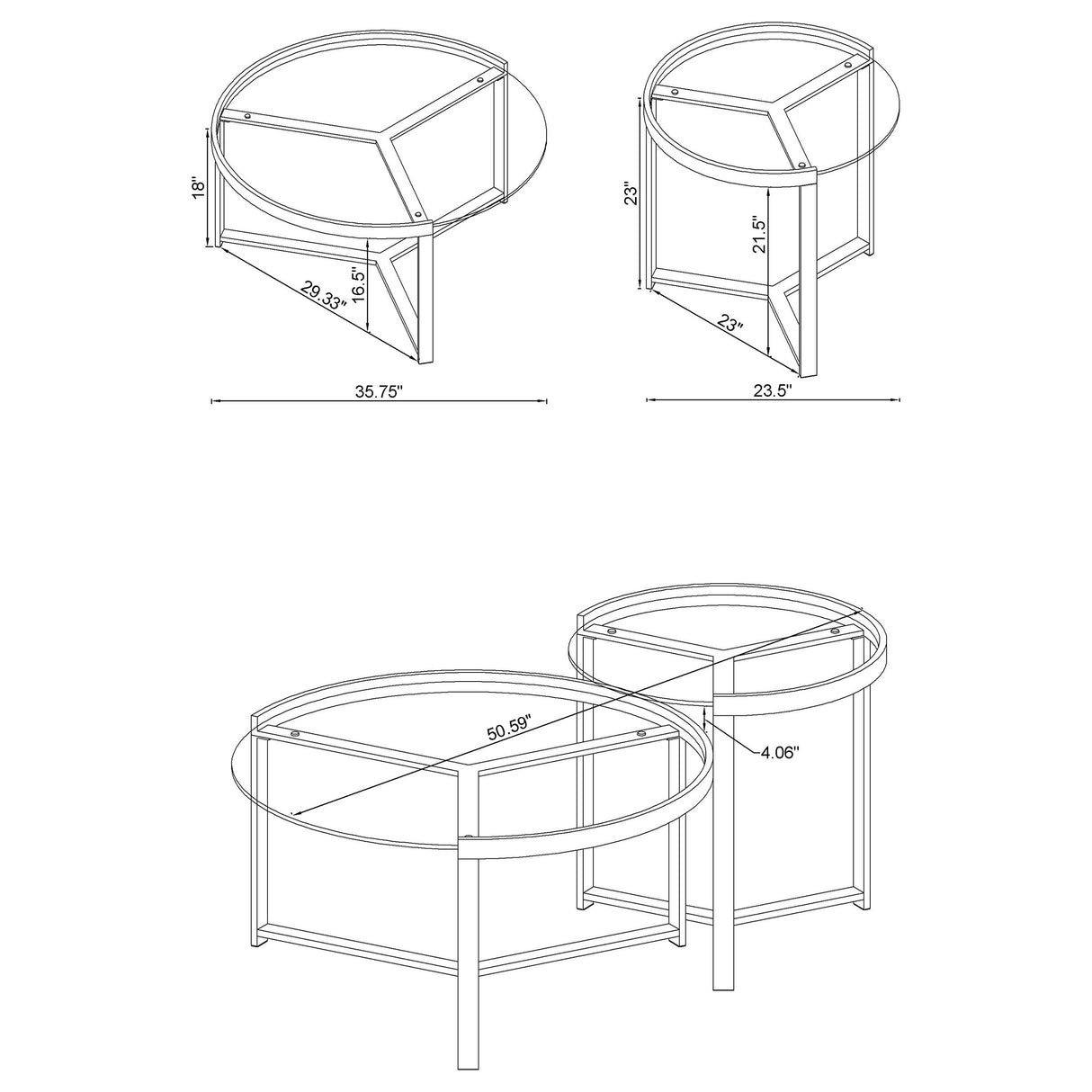 2 Pc Nesting Coffee Table