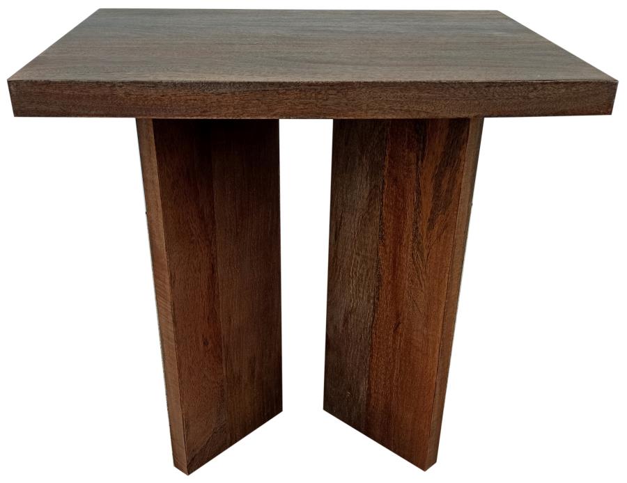 Andando Square Solid Wood End Table Mango Brown