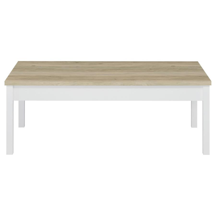 Stacie 3-piece Coffee Table Set Distressed Pine and White