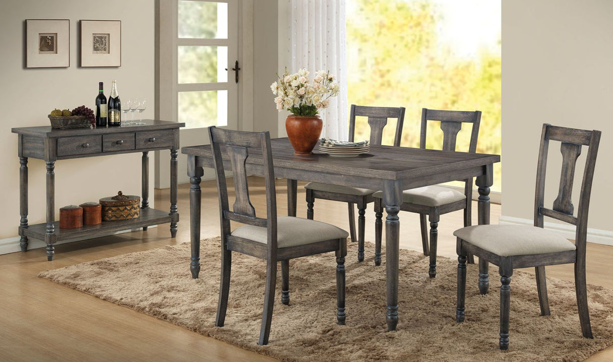 Wallace Weathered Gray Finish Dining Table