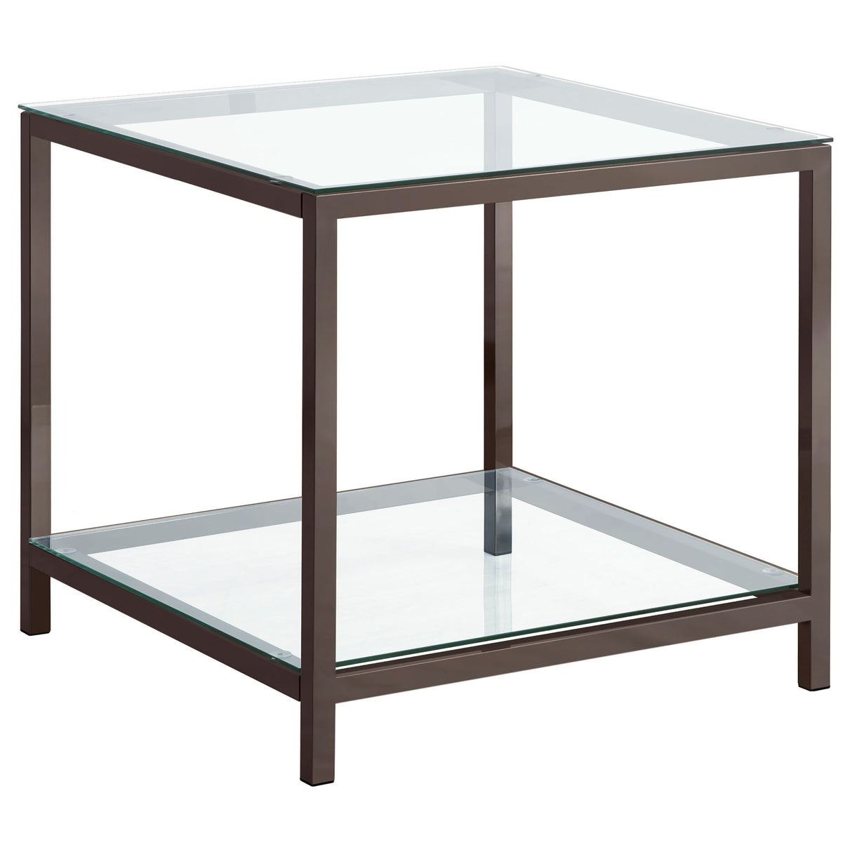 Trini End Table With Glass Shelf Black Nickel