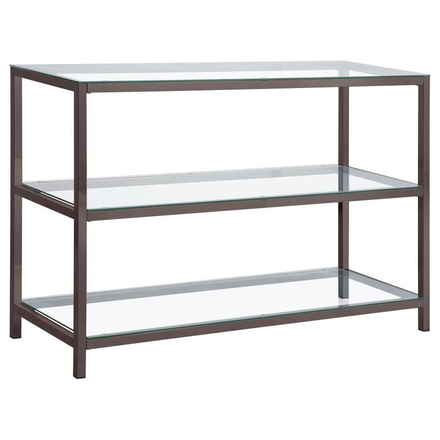 Trini Sofa Table With Glass Shelf Black Nickel