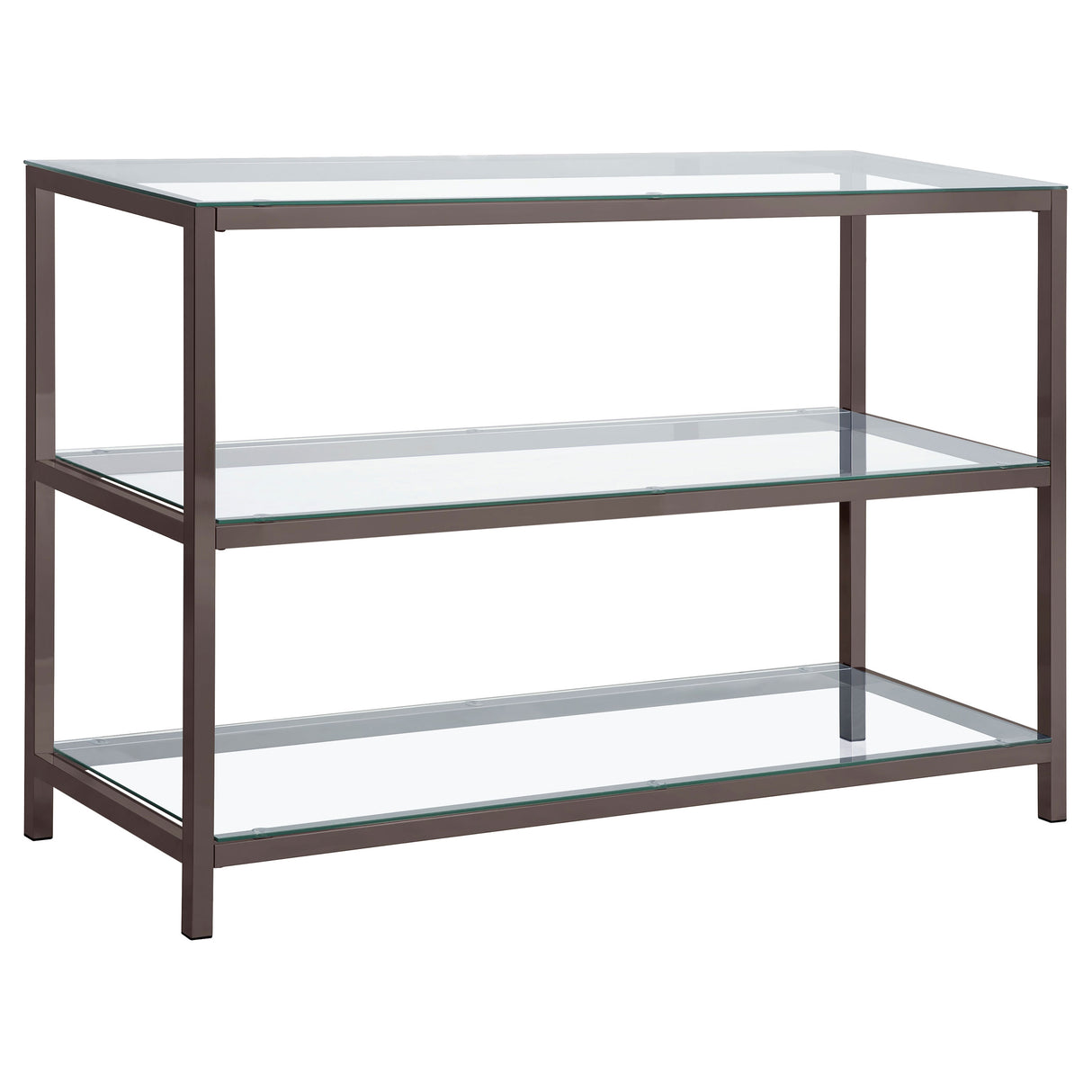 Trini Sofa Table With Glass Shelf Black Nickel