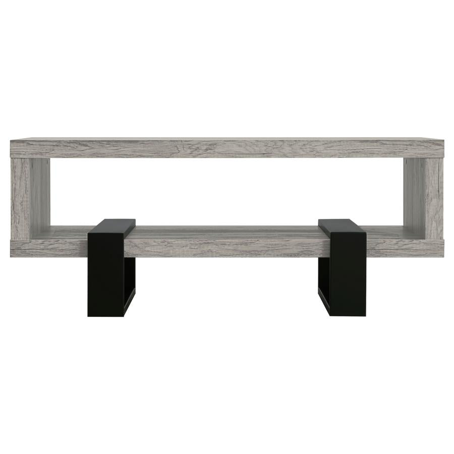 Dinard Coffee Table With Shelf Grey Driftwood