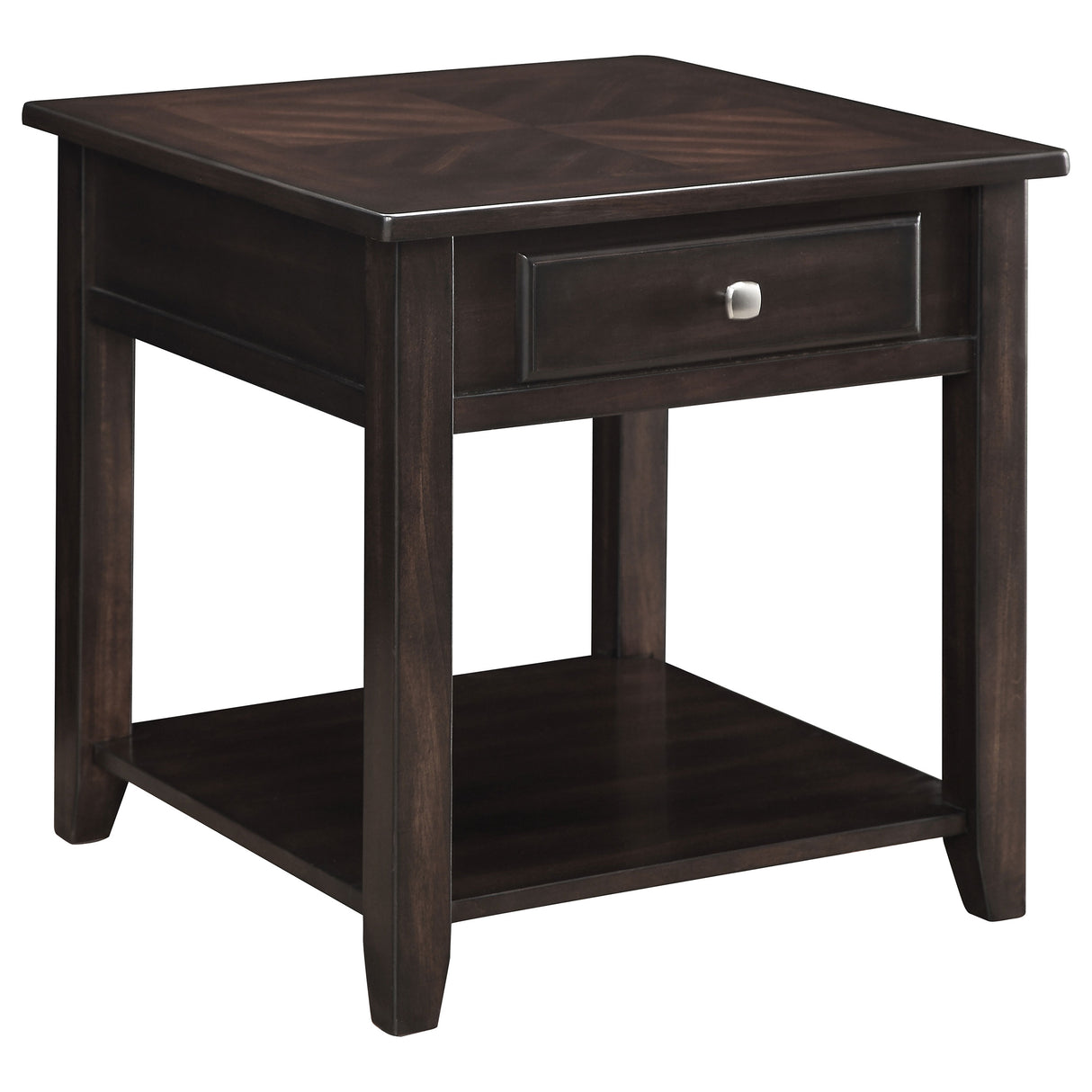 Bradford Square 1-Shelf End Table Walnut