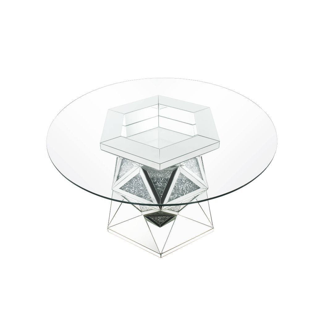 Noralie Mirrored & Faux Diamonds Dining Table