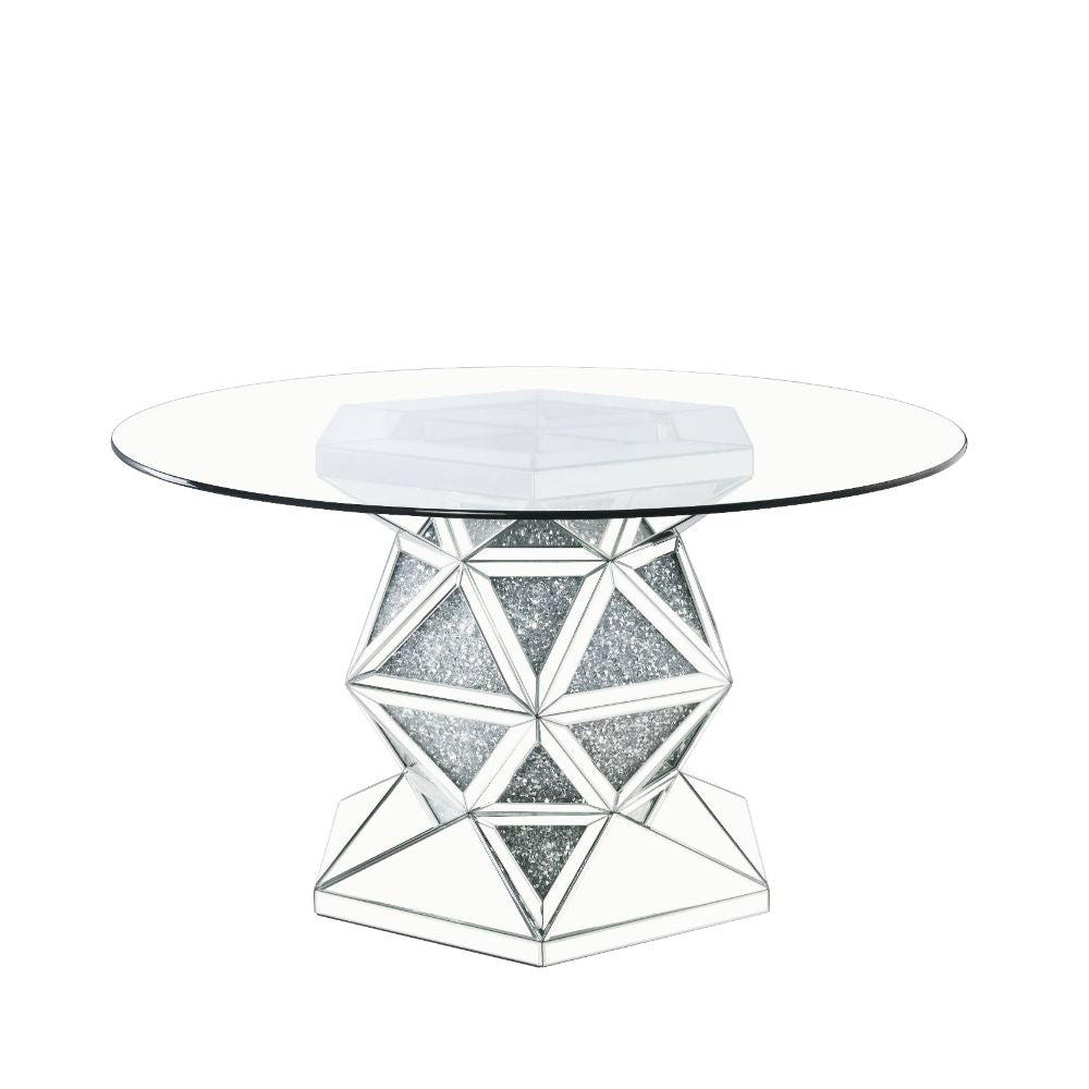 Noralie Mirrored & Faux Diamonds Dining Table