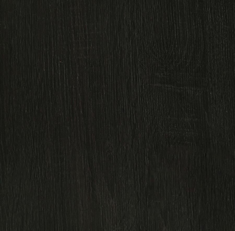 Dacre Round End Table Dark Grey And Black Nickel