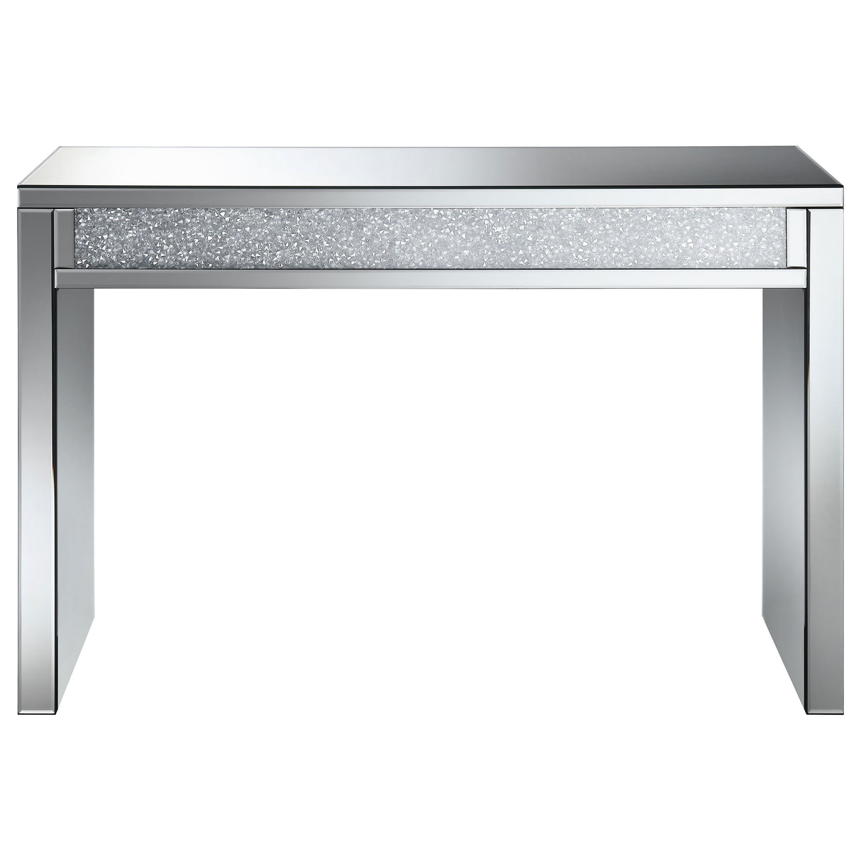 Gillian Rectangular Sofa Table Silver And Clear Mirror