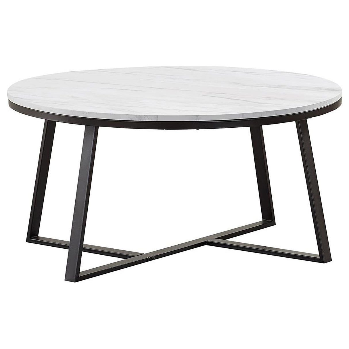 Hugo Round Coffee Table White And Matte Black