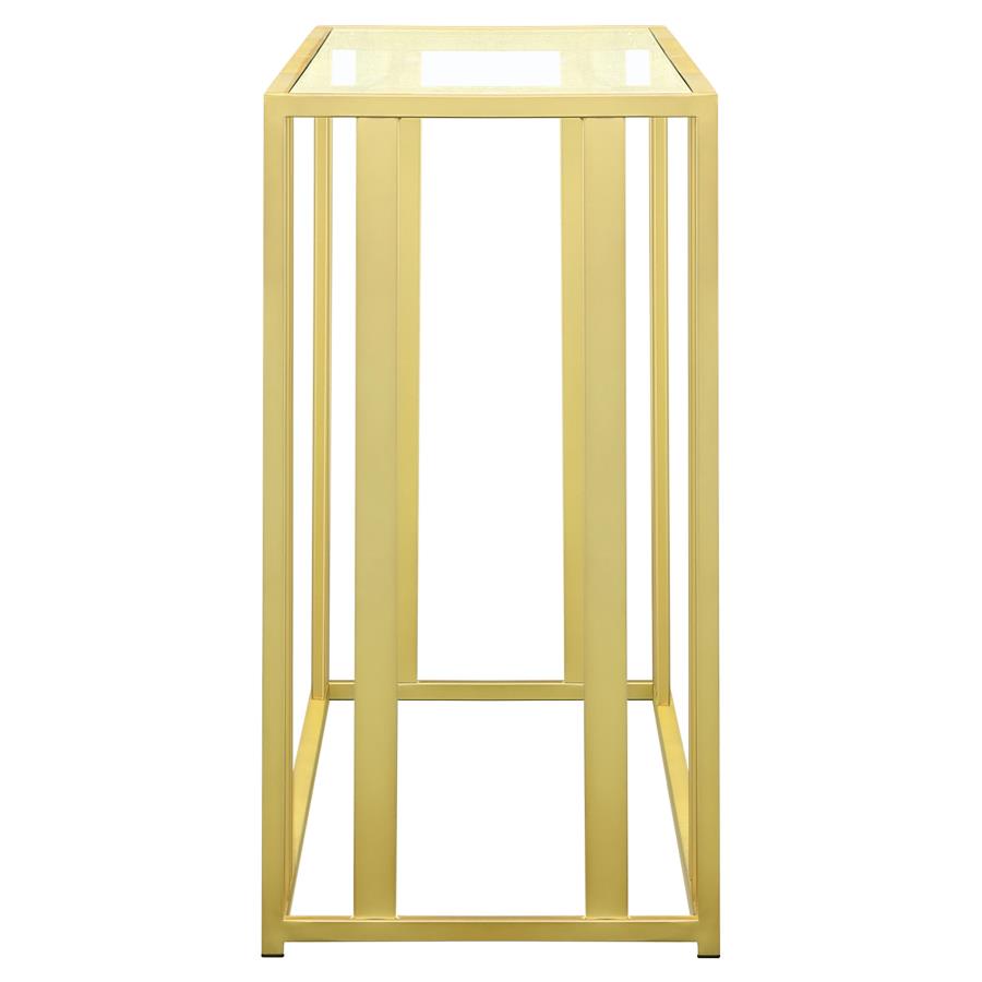 Adri Metal Frame Sofa Table Matte Brass