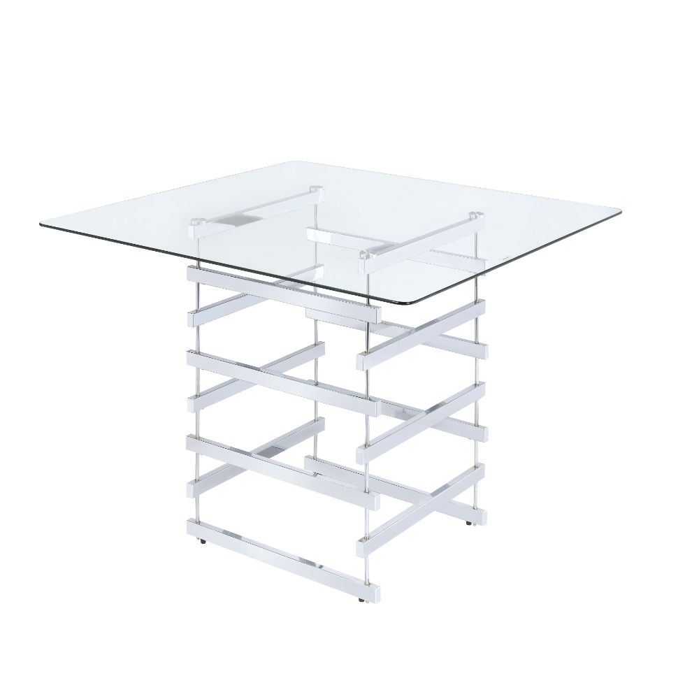 Nadie Clear Glass Top & Black Finish Counter Height Table