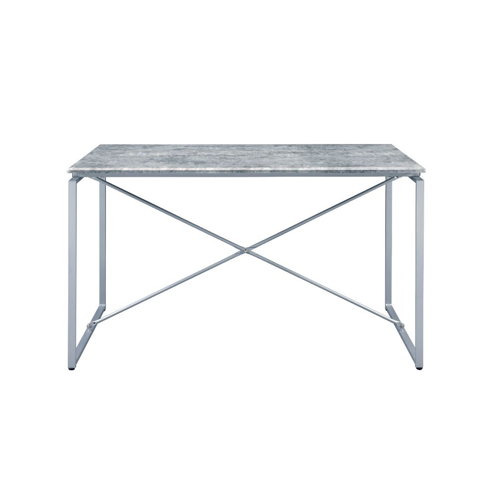Jurgen Faux Concrete & Silver Finish Dining Table