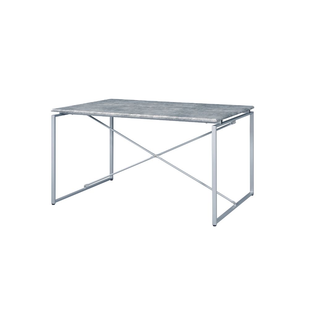 Jurgen Faux Concrete & Silver Finish Dining Table