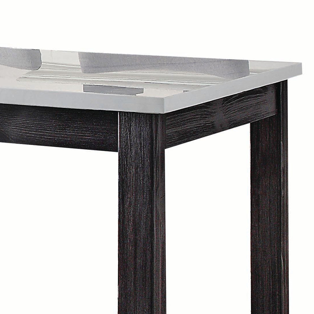 Yelena Marble Top & Weathered Espresso Finish Counter Height Table