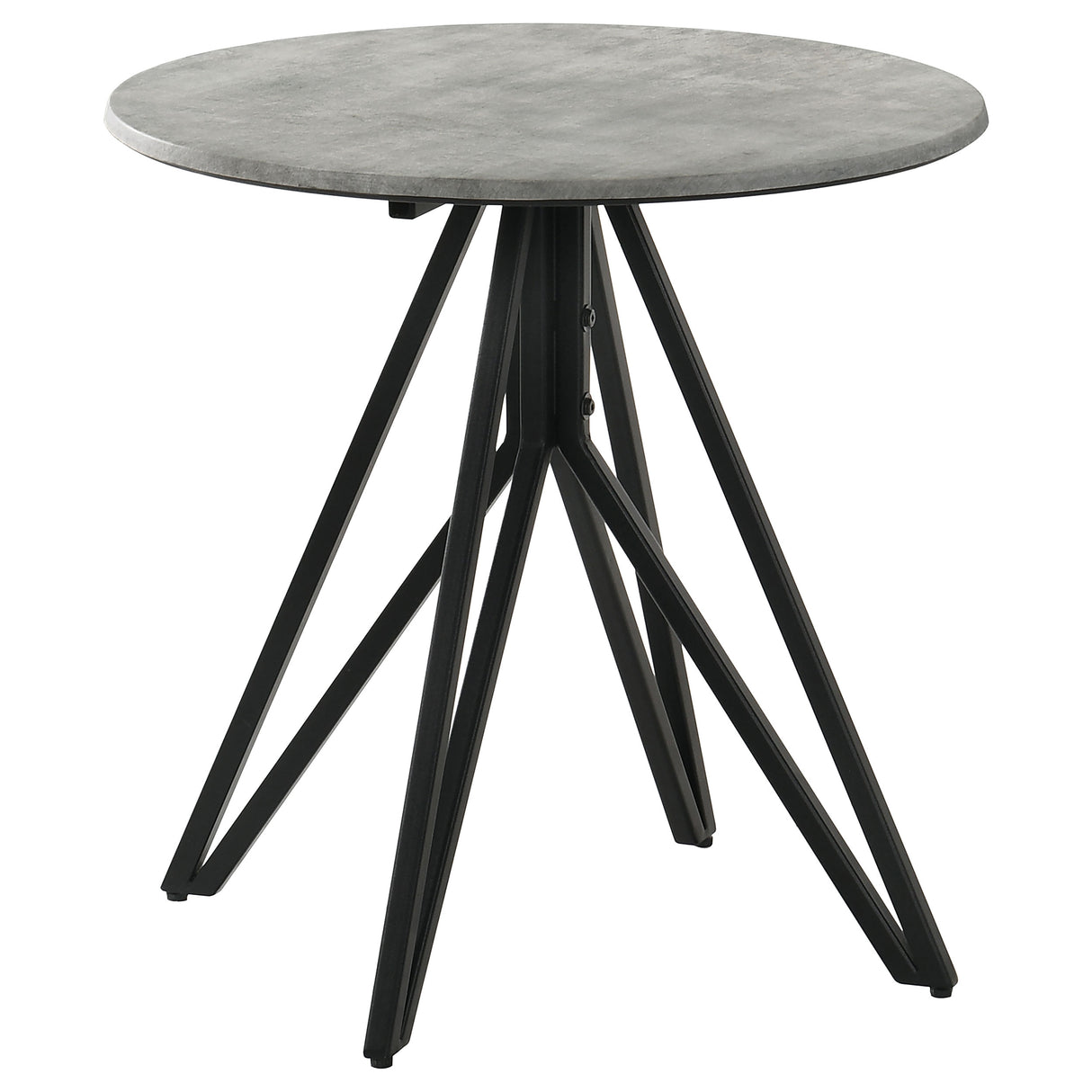 Hadi Round End Table With Hairpin Legs Cement And Gunmetal